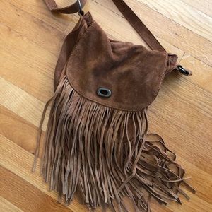 Urban outfitters brown suede fringe crossbody